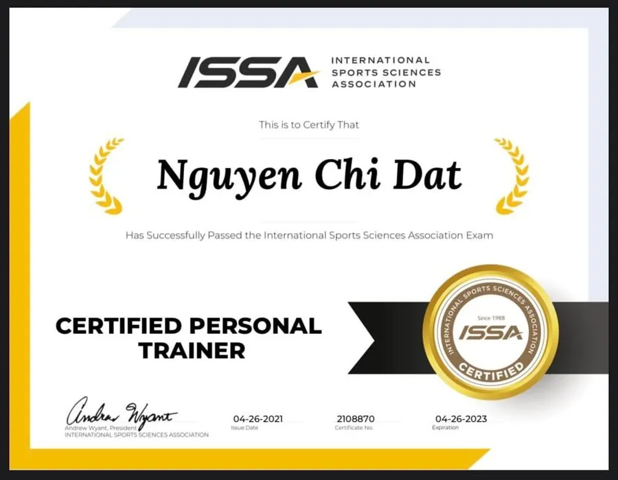 Chứng chỉ ISSA Certified Personal Trainer